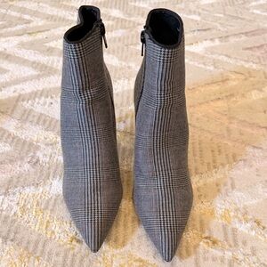 Cabi Plaid Ankle Boots - Gray